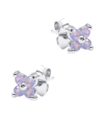 Four Petal Flower Silver Stud Earring STS-6159